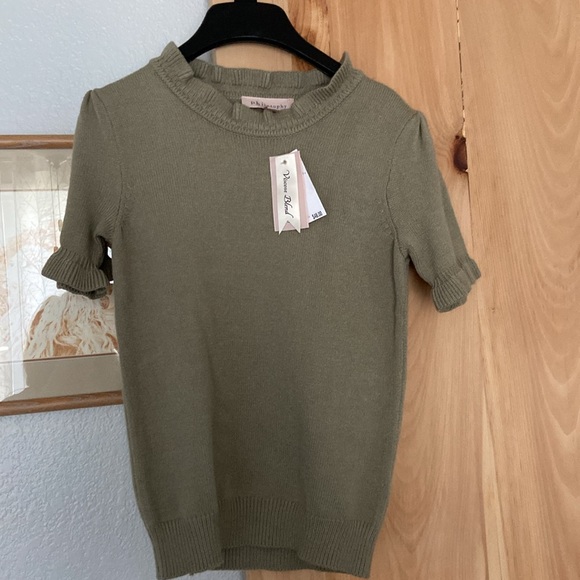 Philosophy NWT Sage Green Ruffled Sweater. Beautiful! XS - Picture 4 of 5
